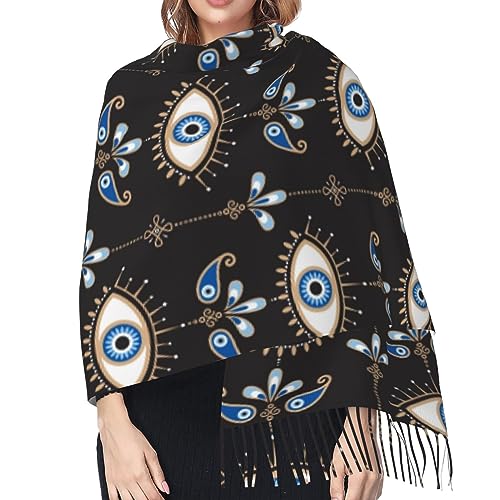 Women's Shawls and Wraps Evil Eye Comfortable Long Scarf Winter Warm Scarves4