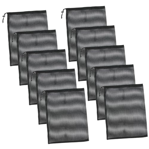 FUNNETOYU 10個 メッシュ巾着袋 大容量収納 多目的収納ネットバッグ スポーツ 水泳用