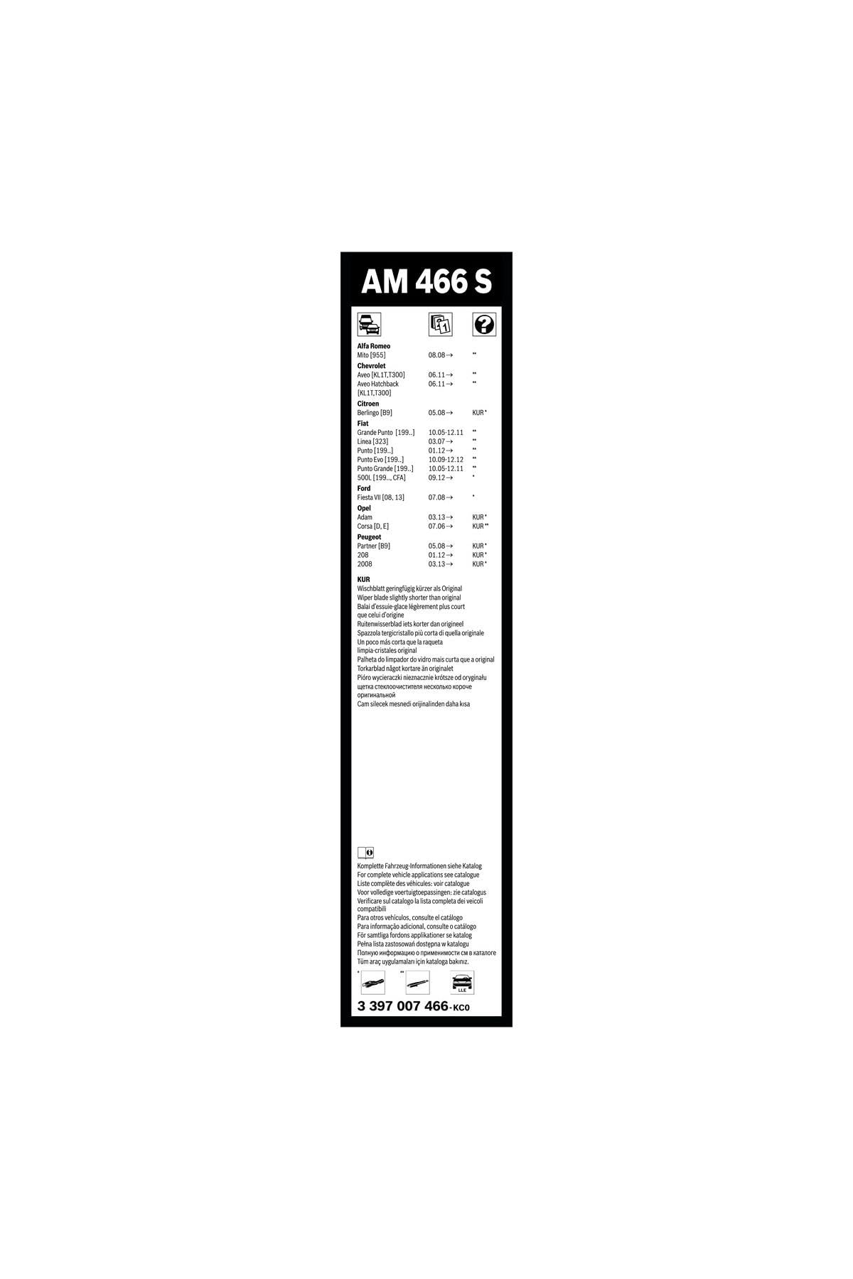 Bosch Aerotwin silecek seti - [650/380 mm] ALFA ROMEO Mito (2008-2018) [955] #AM466S