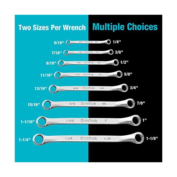 DURATECH 50Degree Offset Wrench Set, SAE, Double Box End Wrench Set, 8