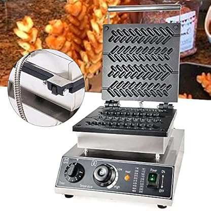Waffeleisen-Maschine Kommerzielle Elektrische Weizenstielwaffeln Maschine Antihaftbeschichtete mit Timer, Temperatureinstellknopf, Heizkontrollleuchte und Netzschalter, Temperaturbereich50-300℃ – Bild 8