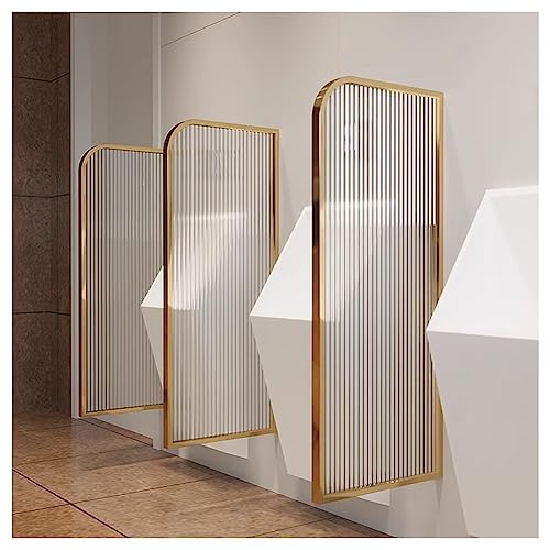 Mampara divisoria para urinario de 40 x 120 cm en color dorado para separación de baños públicos 5