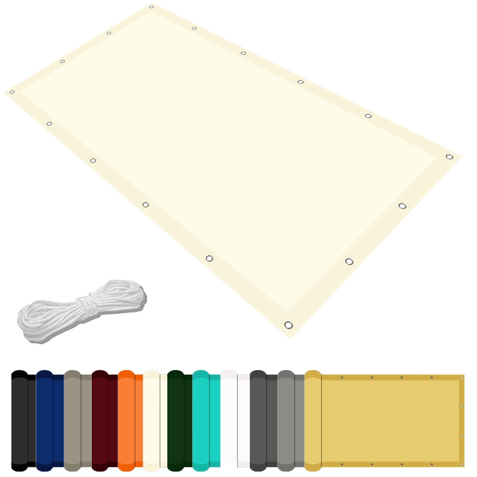 Voile d'ombrage de terrasse imperméable 2.4 x 8.8 m pour créer un salon de jardin ombragé et frais