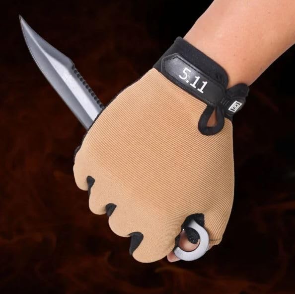 Image of Riding Printed Half Finger Gloves,Anti-Skid Silicone Gloves for Cycling Fitness Cycling Gloves (Brown, One Size)