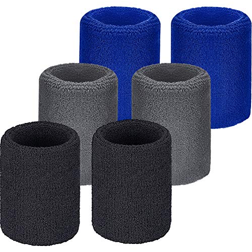 Image of Willbond Wrist Sweatbands, Sports Sweatbands for Competition, Sweat Absorbent, for Basketball, Tennis, Football, Running and Work (Pack of 6)