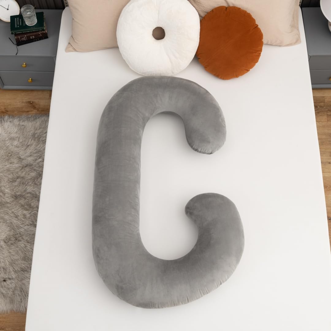 Yuantian Pregnancy Pillow, for Pregnant Woman C-Shape Full Body Pillow and Maternity Support (Velvet Cover)- Support for Back, HIPS, Legs, Belly for Pregnant Women