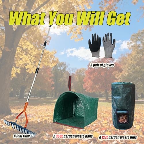 Thatch Rake for Lawn with Adjustable Handle and Garden Waste Bag - Image 8