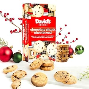 David’s Cookies Mini Shortbread Chocolate Chunk Cookies 1 Pack – Traditional Scottish Style Butter Cookies, OU Kosher Certified, Decadent Gourmet Shortbread Cookie Snack Box for Tea, Coffee, & Gifting
