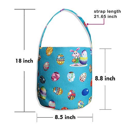 image for Fancymall Easter Bunny Bags Easter Eggs Hunt Baskets for Kids with Han