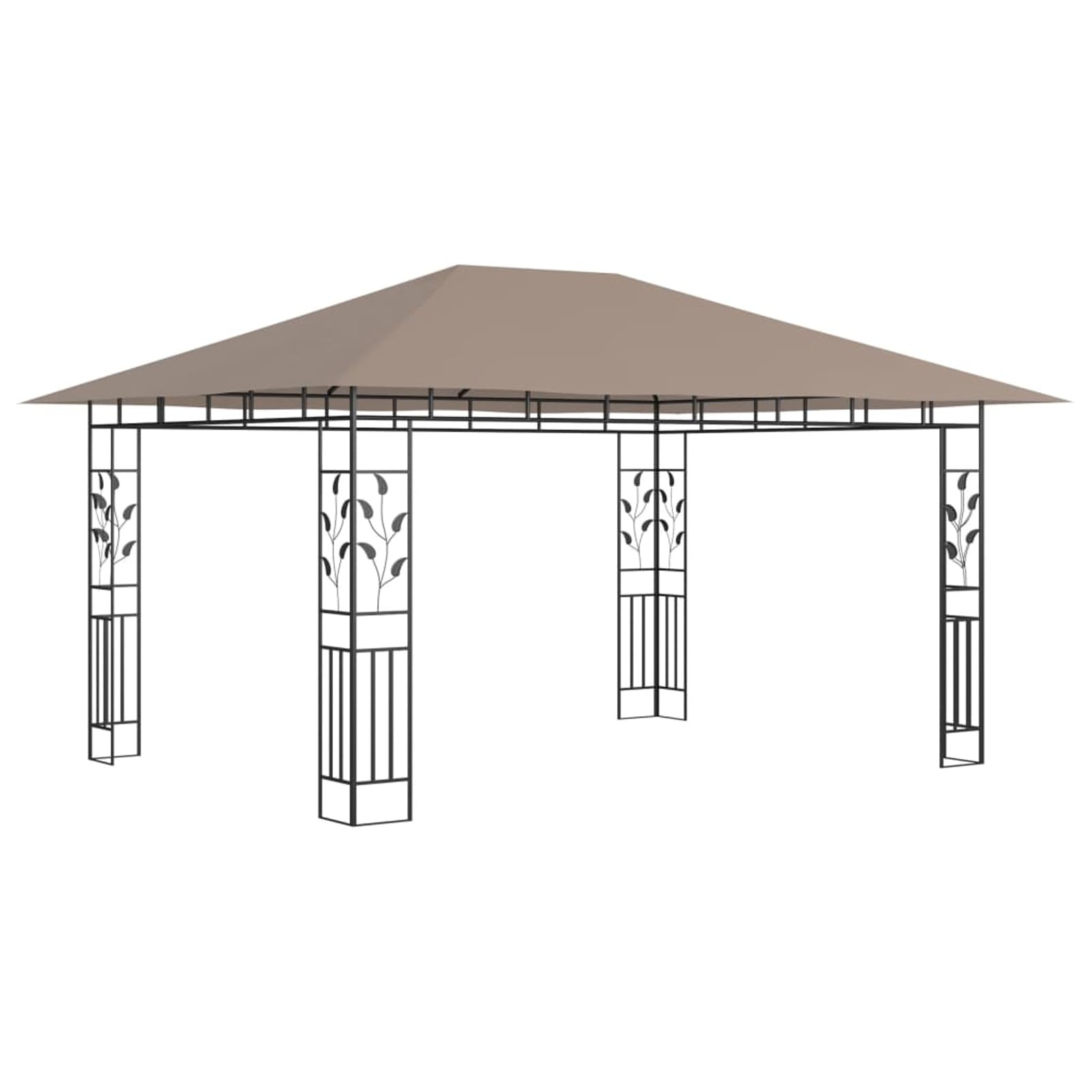 Gazebo con Zanzariera 4x3x2,73 m Talpa 180 g/m²,Gazebo Pergola Con Telo Impermeabile Richiudibile E Struttura Rettangolare In Acciaio Inossidabile Ad Alta Densità, Per Arredo Giardino, Terraz