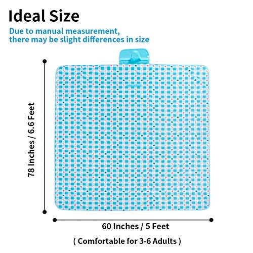 image for Picnic Blanket 5’×6.6’ Water Resistant Picnic Mat for Adults Blue