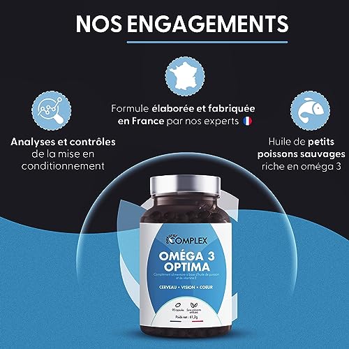 OMEGA 3 | Huile de poisson bleu sauvage, Haute concentration 2000mg, Riche en EPA & DHA | Système immunitaire, vision, mémoire, santé cardiovasculaire | Pêche durable | 90 Capsules | Made in France – Image 7