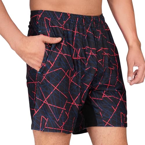 Image of GYMIFIC Sports Training Running Dry Fit Solid Shorts for Men (Pack of 2) (XL, Black /TBLUE)