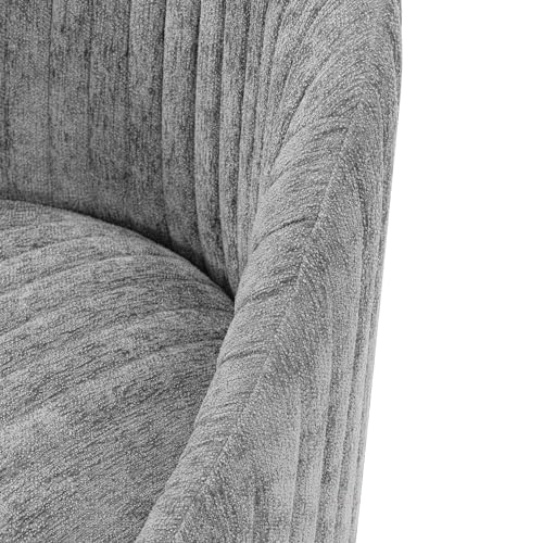 Sillón giratorio moderno tela boucle gris miniatura 5