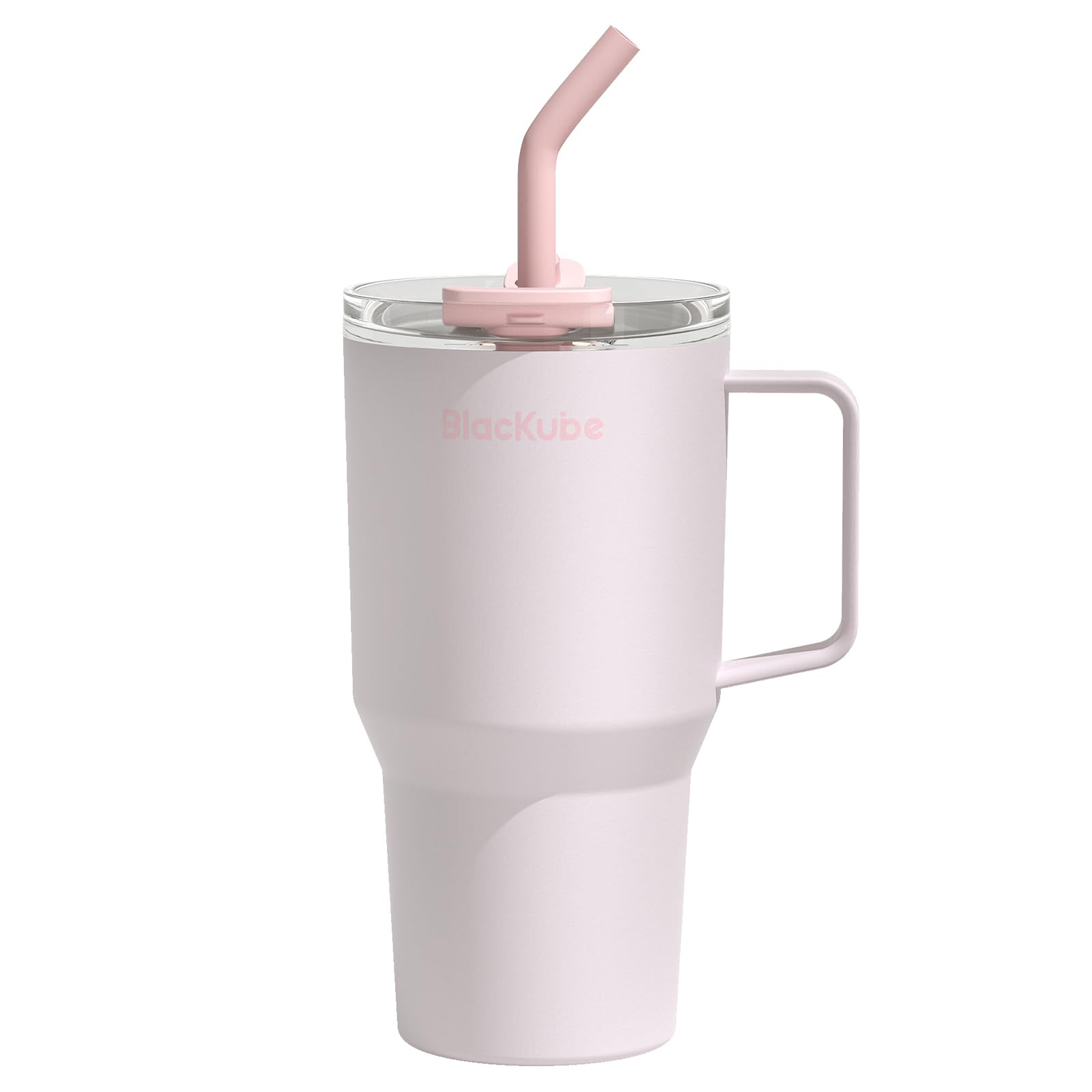 Blackube セラミック タンブラー ストロー付き 取っ手付ケトル 800ml コーヒー 真空クエンチャー 保温保冷 真空断熱広口 大容量 直飲み ホームオフィ アウトドア 女の子 男の子 シナモンピンク