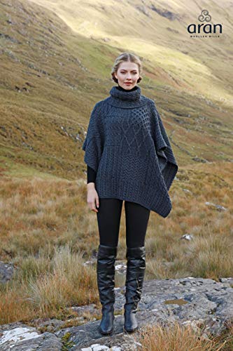 Carraig Donn 100% Irish Merino Wool Patchwork Aran Cowl Cape.2