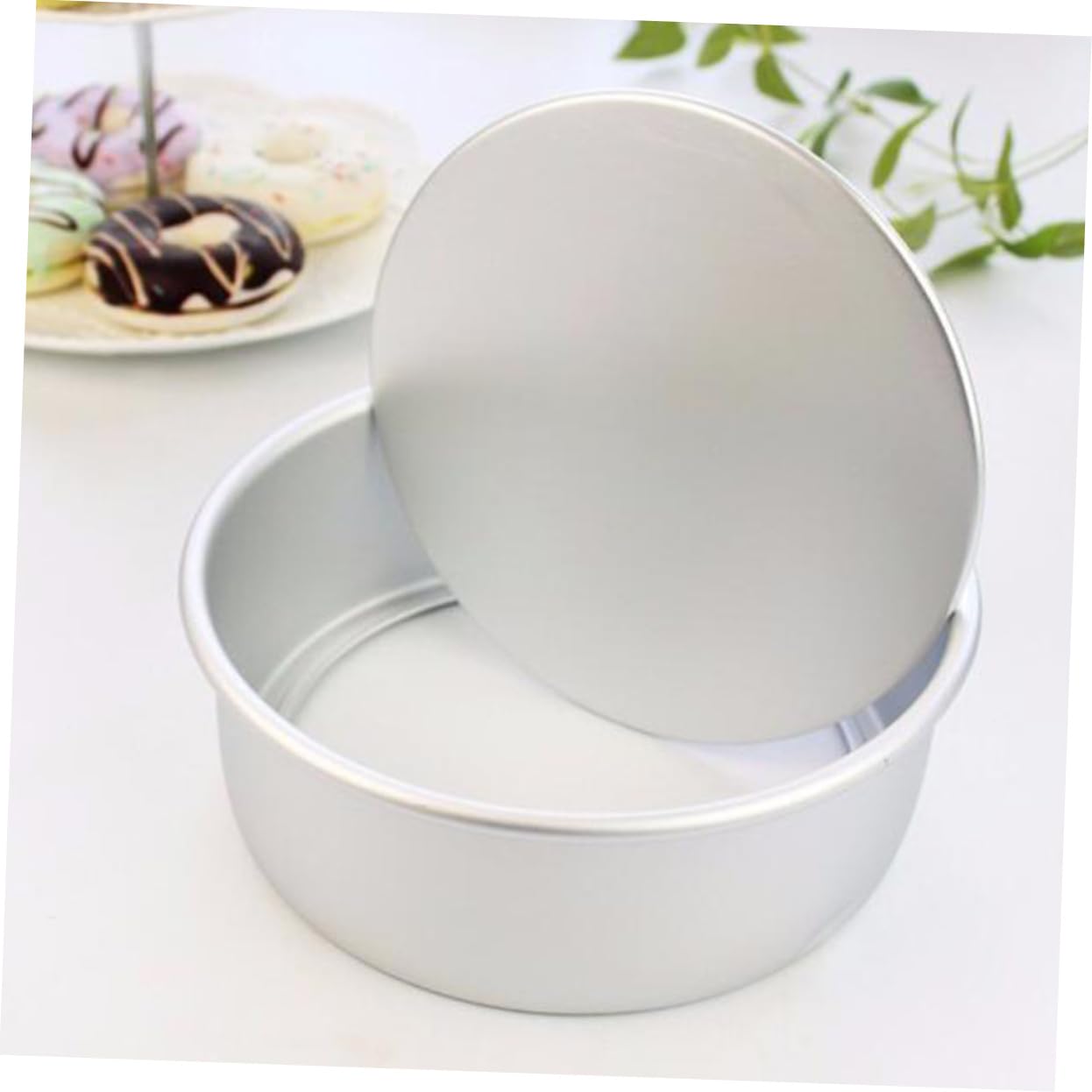 BESTonZON 4pezzi Stampo Per Torta in Lega Rotondo Antiaderente Con Fondo Rimovibile Per Cuocere Torte e Dolci Individuali