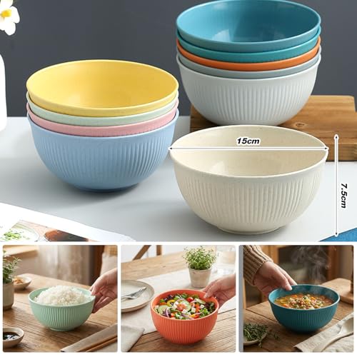 Müslischalen - 11 Set Unzerbrechlich Kunststoff Schale, Suppenschüssel Groß Leichte Kunststoffschalen Schalen Unzerbrechliche Salatschüsseln Wiederverwendbar Schalen für Suppe Müsli Ramen Salat