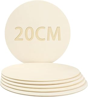 Wooden Circle, DOITEM Unfinished Blank Rounds Wooden Cutouts for Crafts, Round Wood Plaque, Thin Wood Discs, Round Wood Slices for Pyrography, Painting and Christmas Decorations (8 inch)