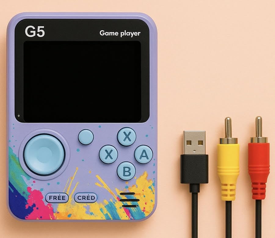 Image of G5 Handheld Game Console for Kids, Retro Gaming Device with 3.0 inch HD Screen, Built-in 500 Classic Games, AV Output, Random Color - Portable Game Player for Boys & Girls, Multicolour