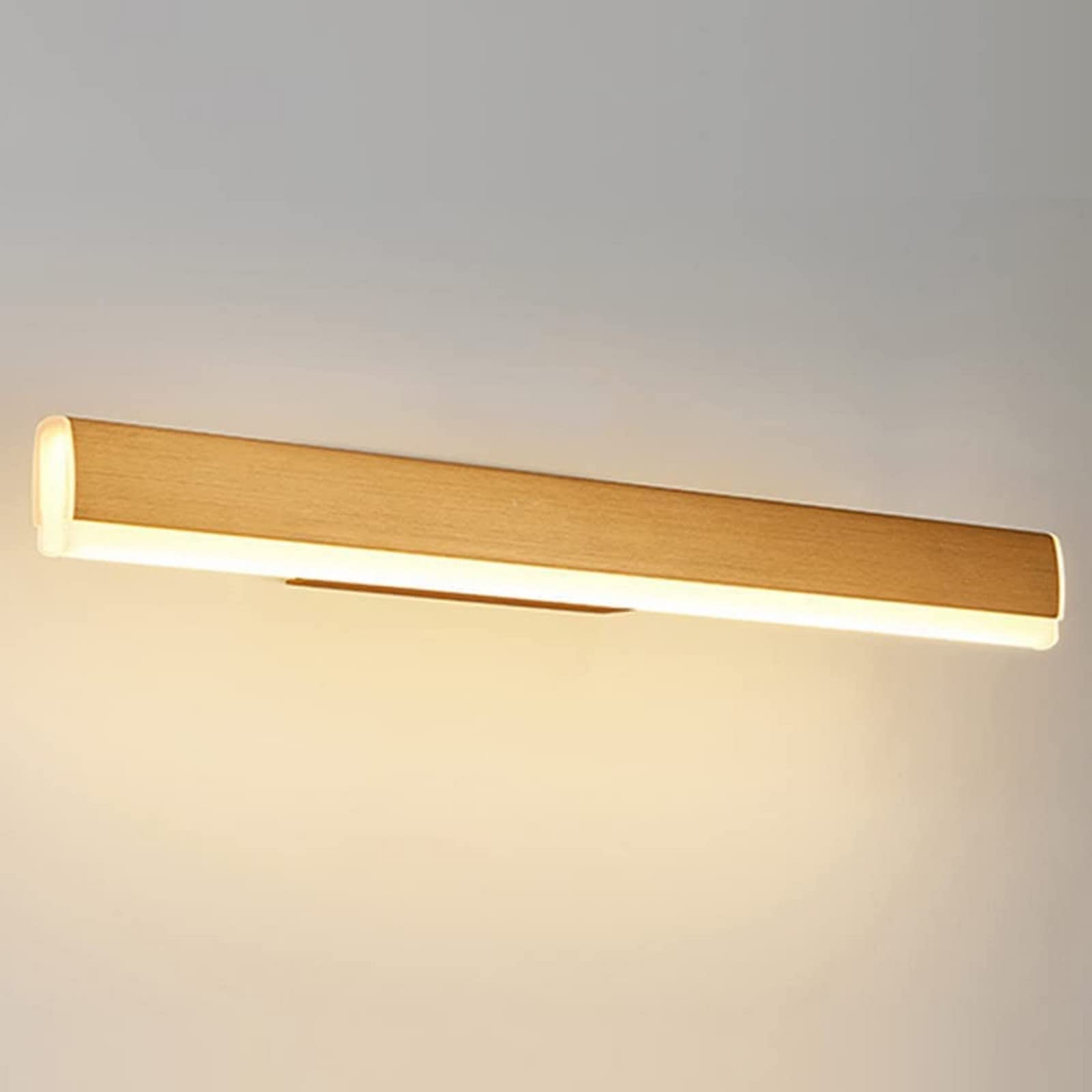 HCZKIUJY Modern 10W Wall Sconce Lamp for Indoor Bedroom Living Room Long Strip Wall Light Fixture with Warm 3000K Glow Stylish Home Decor Lighting (Gold)