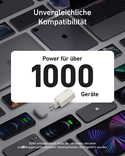 Anker USB C Ladegerät GaNPrime 65W mit 3 Anschlüssen
