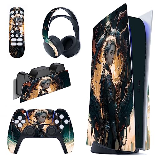 Skin pour PS5 et manette autocollant console edition disque vision du dragon