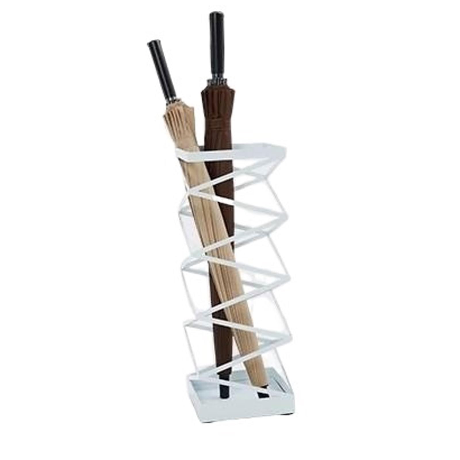 CFY652 Umbrella rack Metal Umbrella Stand Rack, Storage Holder, Bucket Shelf Barrel Freestanding Entryway Base Drip Tray Long & Short Folding For Home Office Entrance Office(White)