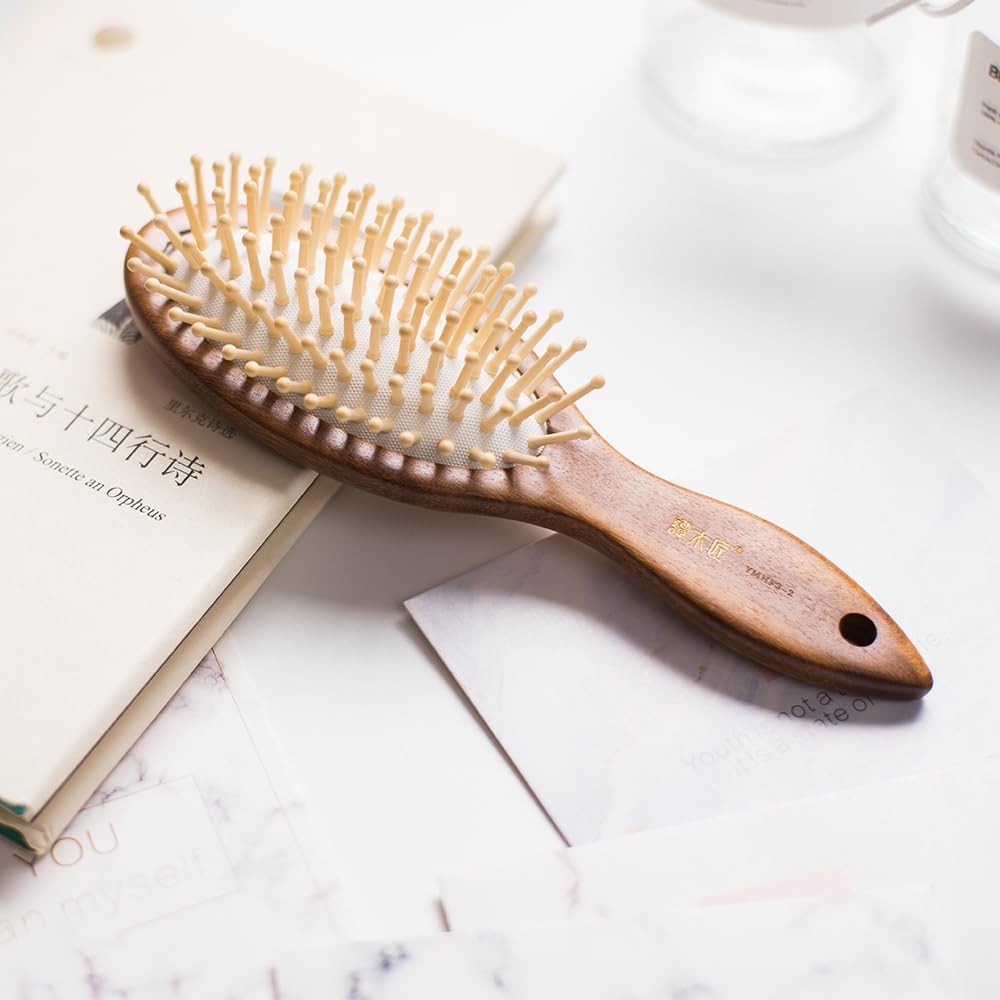 TAN MUJIANG Spazzola per capelli da donna in legno naturale antistatico YM3-2