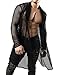 JOGAL Men's Mesh Fishnet Fitted Muscle Cardigan Medium WG05 Black