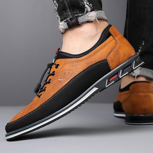Image of Men's Leather Casual Oxford Shoes Moccasin Driving Office Walking Loafers Lace Up Slip-On Business