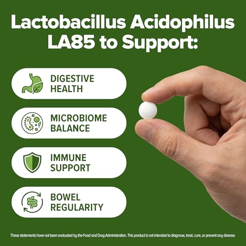 Image of Lactobacillus Acidophilus Probiotic 240 Tablets (4 Month Supply) - Researched Strain LA85 - 3 Billion CFU - Digestive Health & Microbiome Support - GMP Certified (240, Lactobacillus Acidophilus)