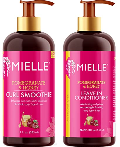 Mielle Organics Pomegranate & Honey Leave-In Conditioner + Honey Curl Smoothie Bundle #TOP23