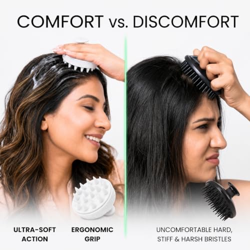 Image of Kmils Silicone Scalp Massager Shampoo Brush with Ergonomic Grip | Deep Cleansing Hair Brush for Dandruff Removal for Men & Women