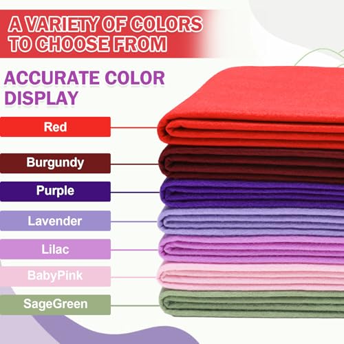 Image of XSEINO Red Large Felt Fabric 36 inch X 36 inch(1 Square Yard), 1.4 mm Thick Soft Felt Fabric Sheet for Crafts, Red Series Colors Soft Nonwoven Fabric, Fit for Decoration, Sewing, DIY Crafts
