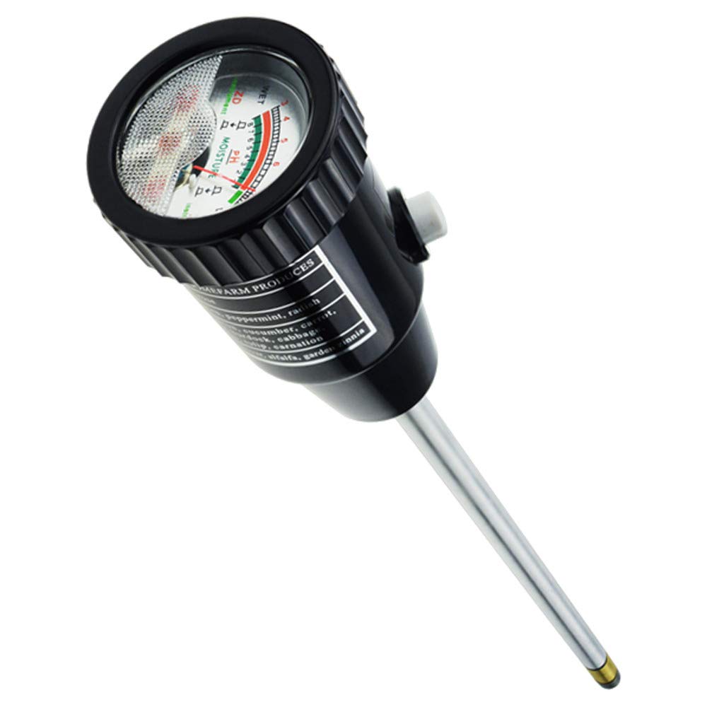 Combo profesional de medidor de pH y humedad del suelo, kit de probador de suelo preciso con electrodo de detección de metal para jardín, granja, uso en interiores y exteriores