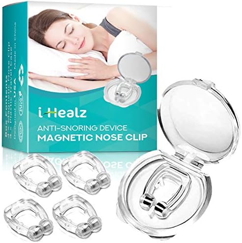 i-Healz Magnetic Anti Snore Nose Clip - Medical Grade Soft Silicone - Stop Snoring Solution - 4 Pack