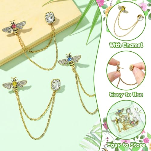 Image of Ipotkitt Bee Rectangle Biology Theme Fruit Vegetable Snake Ice Cream Brooches Insect Dessert Strawberry Lapel Pins for DIY Jewelry Craft Clothes Decor