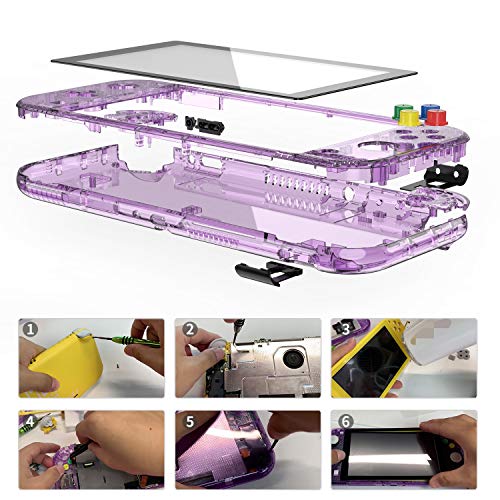 Nsl Joycon Handheld Controller Housing DIY Replacement Shell Case for Nintendo Switch Lite Joy-Con Without Electronics (Set-Atomic Purple)