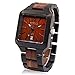 Produktbild BEWELL Herren Natürliche Hölzerne Uhr Männer Noble Quartz Analog Armbanduhr mit Quadratisches Zifferblatt Herrenuhr Hölzerne Armband