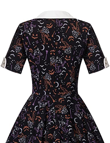 Image of GownTown Womens 1950s Cape Collar Vintage Swing Stretchy Dresses
