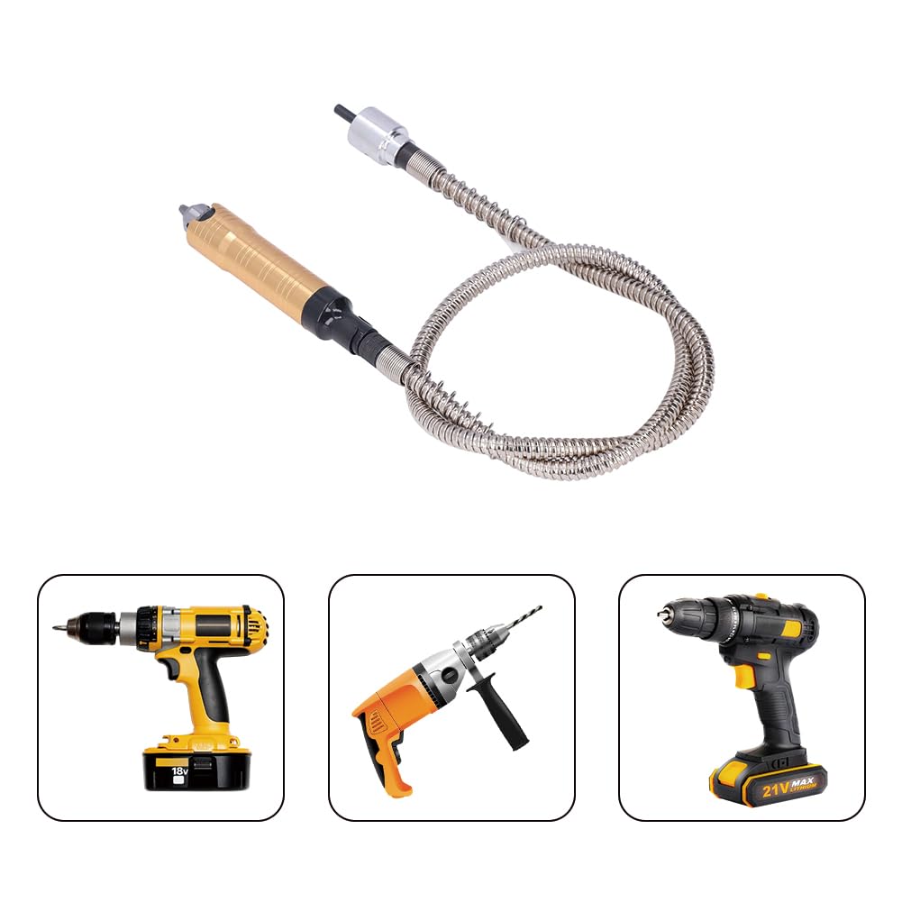 Flex Wellen VerläNgerungsfutterschlüSsel, Flex-Schaft-VerläNgerungsfutter-Adapter, Biegsame Welle, Rotierender Schleifer Fortschrittlicher Flexibler Aufsatz FüR Elektrische Bohrmaschine