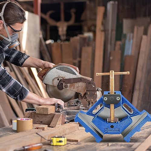 Image of W045C Ductile Iron Welding Machine Angle Clamp, Heavy Duty Right Angle 90 Degrees Welding Clamps for Woodworking Corner Miter Clamp