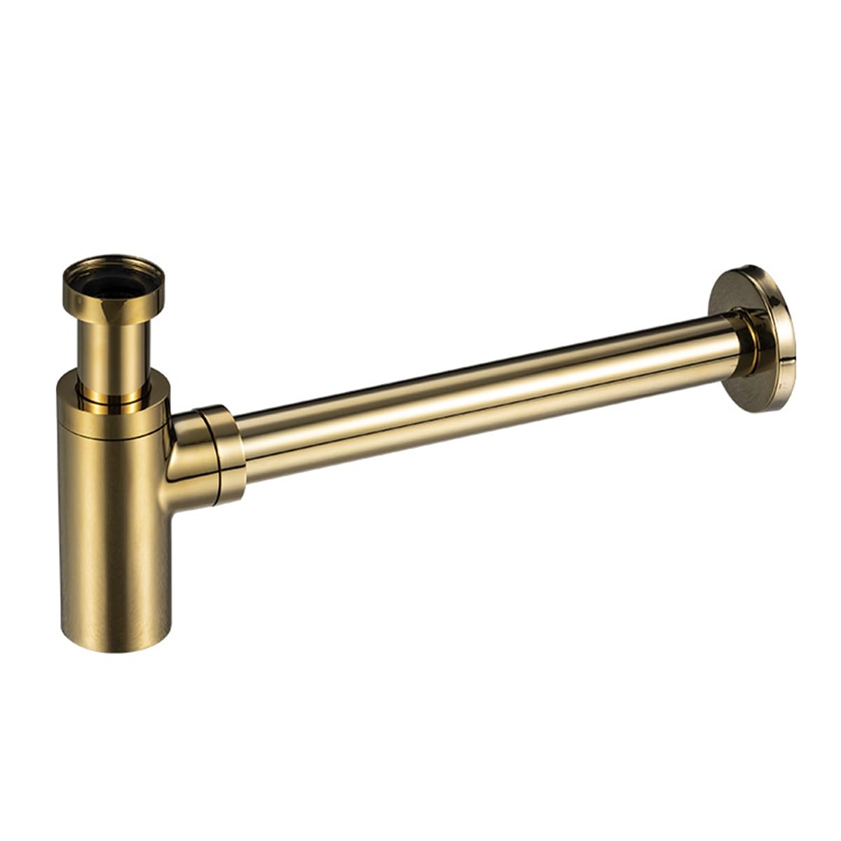Uniwersalny syfon do umywalki łazienkowej, ukryty otwór czyszczący, syfon zapachowy, regulowany, syfon P, G1 1/4 x 32 mm, antyczna mosiężna rura odpływowa, złoty 12 cm