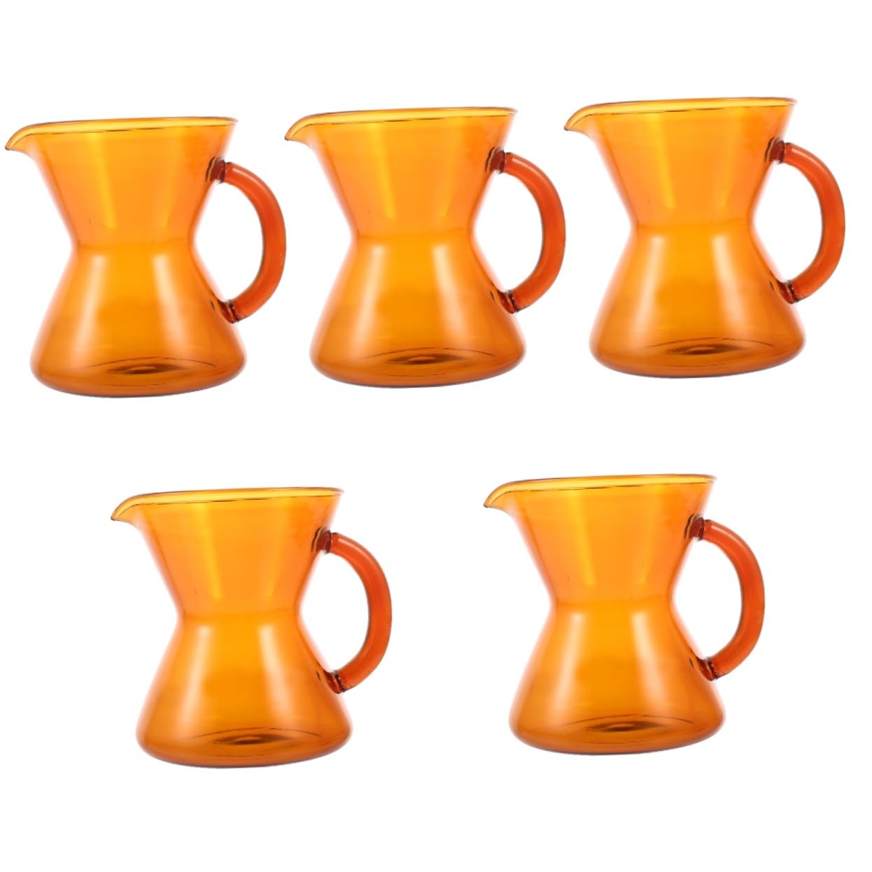 Cabilock 5pcs Stainless Kettle 300ml Glass Drip Pot Elegant Tea Pitcher Heat Insulation Handle