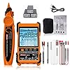 Tester per Cavi di Rete, Localizzatore di Cavi Multifunzione POE con Schermo LCD, Abbinamento di ID di Cavi Lunghezza del Cavo di Rete Misura di Cortocircuito Aperto con 3 Accessori di Abbinamento ID