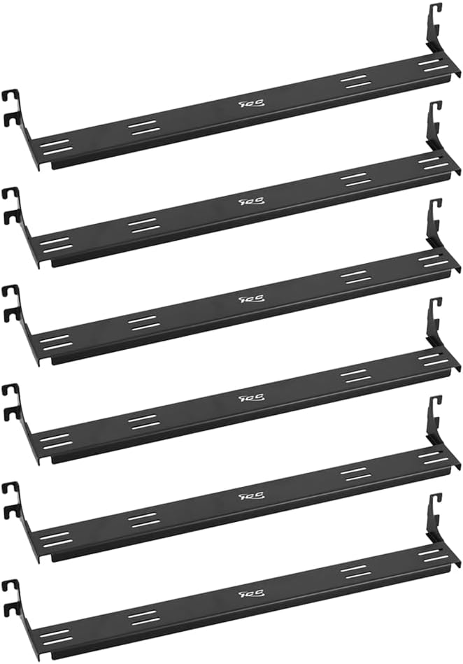 ICC Cable Manager Bracket Panel, 1U Rack Mount Space, Black Powder Coat Finish, Cable Management for 19" Racks and Cabinets, Metal, 3" Deep, Pack of 6