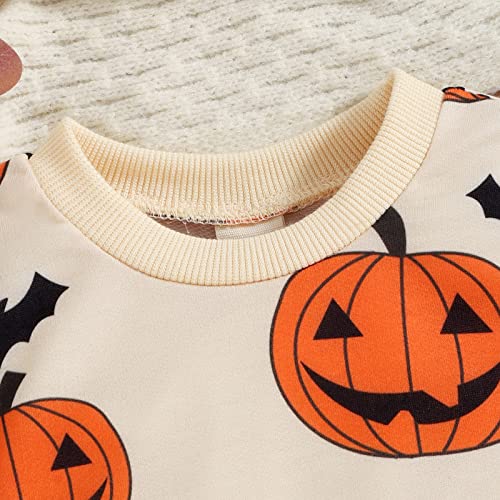 Toddler Baby Halloween Sweatshirts Boys Girls Pumpkin Long Sleeve Sweaters Pullover Shirts Fall Winter Warm Clothes2
