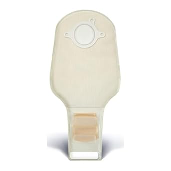 ConvaTec 420697 SUR FIT Natura 14" High Output Pouch, 1 Sided Comfort Panel, Anti-Reflux Valve, Replaceable Filter, Outlet with Spout and Cap, Transparent, 2-3/4" Flange, Pack of 5