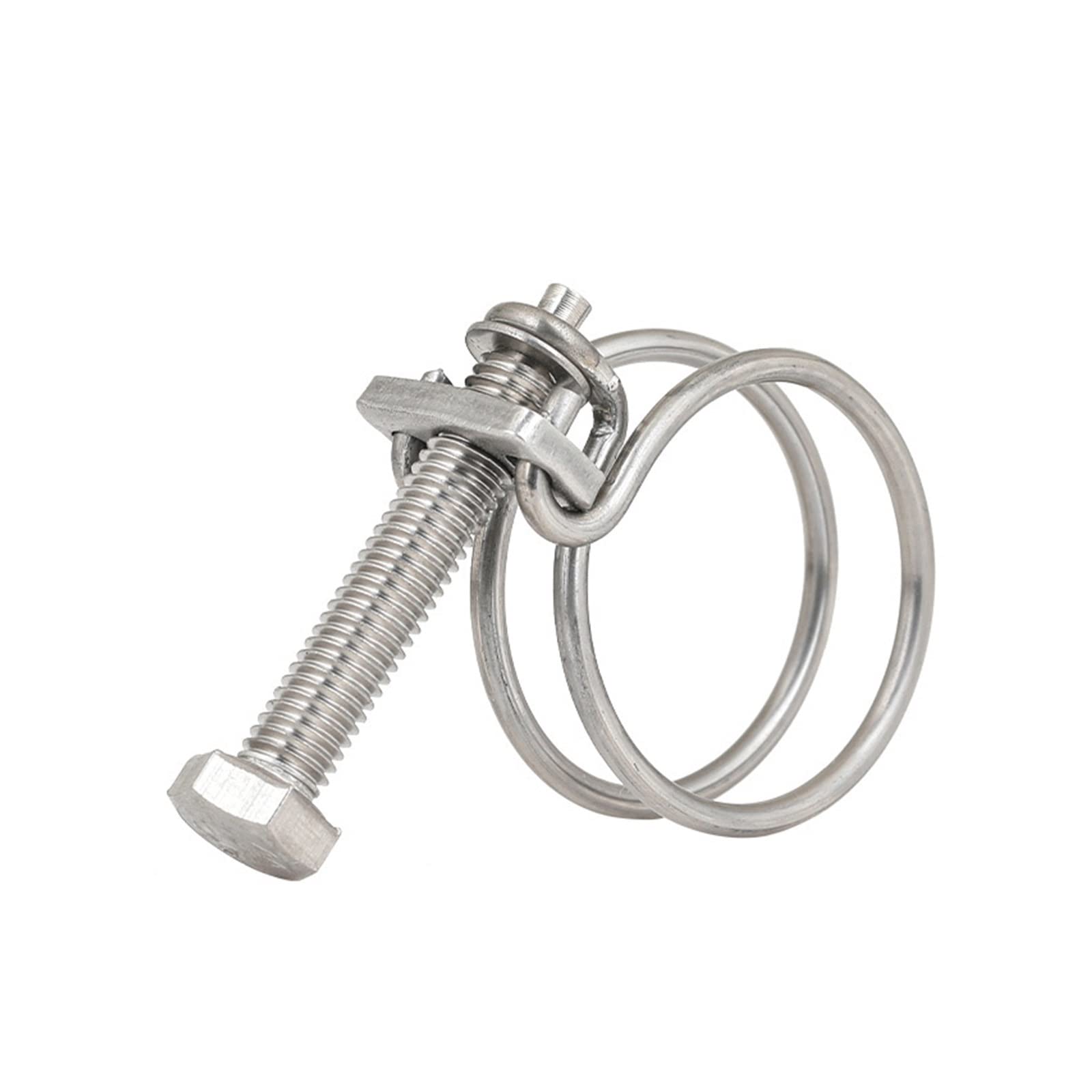 Fascette stringitubo, Morsetti for canalizzazione, Diametro filo 1,8 2 3 Doppio filo Gola Cerchio Tubo Regolare Clip Impianto idraulico Morsetto for tubi Fissaggio in acciaio inossidabile 304 (dimensi